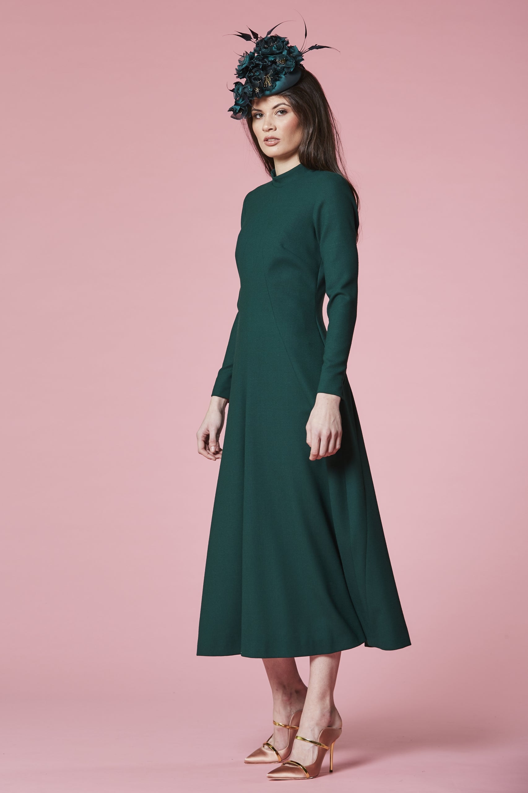 Forest crepe coat dress Claire Mischevani Forest crepe coat dress Claire Mischevani