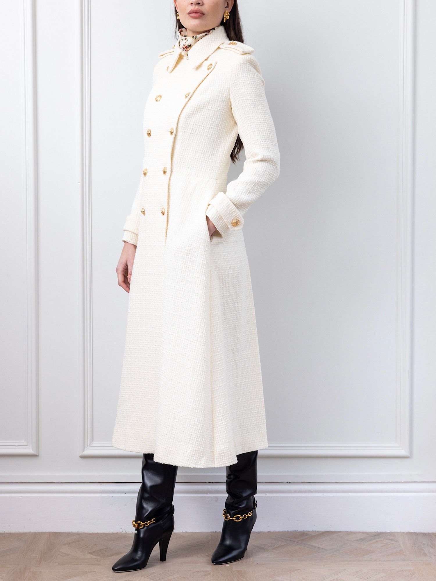 Clemence Coat - Ivory – Claire Mischevani