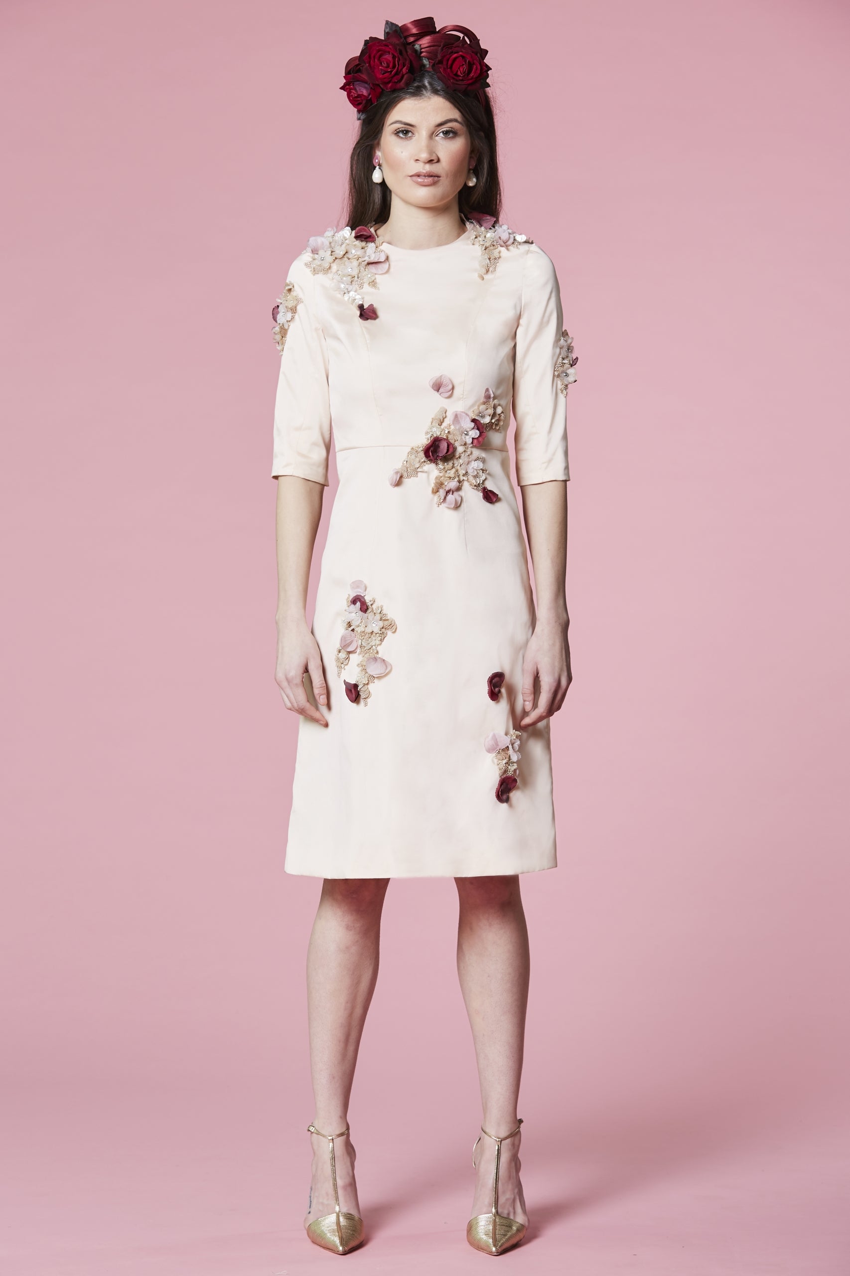Blush embroidered dress Claire Mischevani